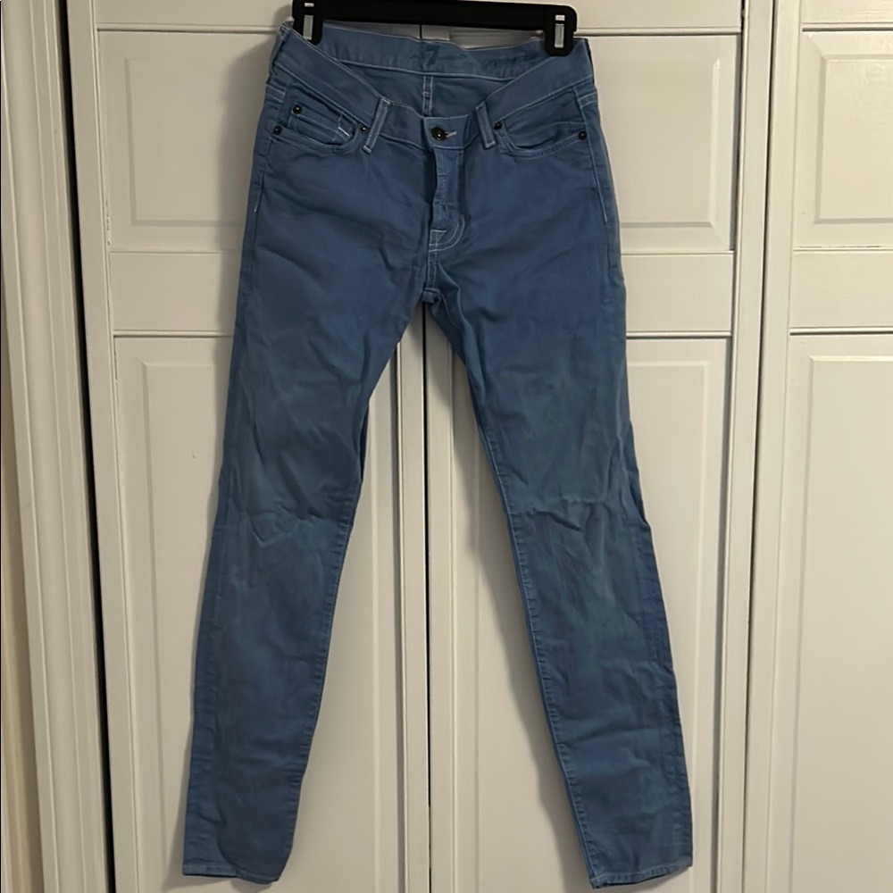 7 For All Mankind Women's Colored Blue Jeans